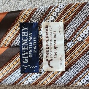 Vintage Givenchy Brown and Orange Patterned Tie